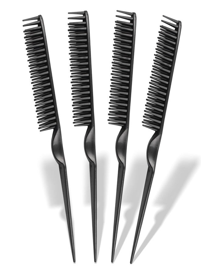 Zoolinn 3-Row Rat Tail Styling Comb Set (4PCS) – Flexible Comb for Detangling, Defining Curls, and Sectioning Hair - Image 1